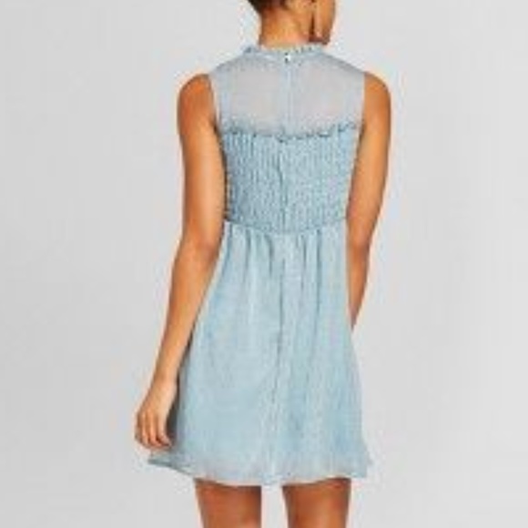 NEW Aqua Clip-Dot Lurex Ruffle Shift Dress [A8] - Picture 8 of 8